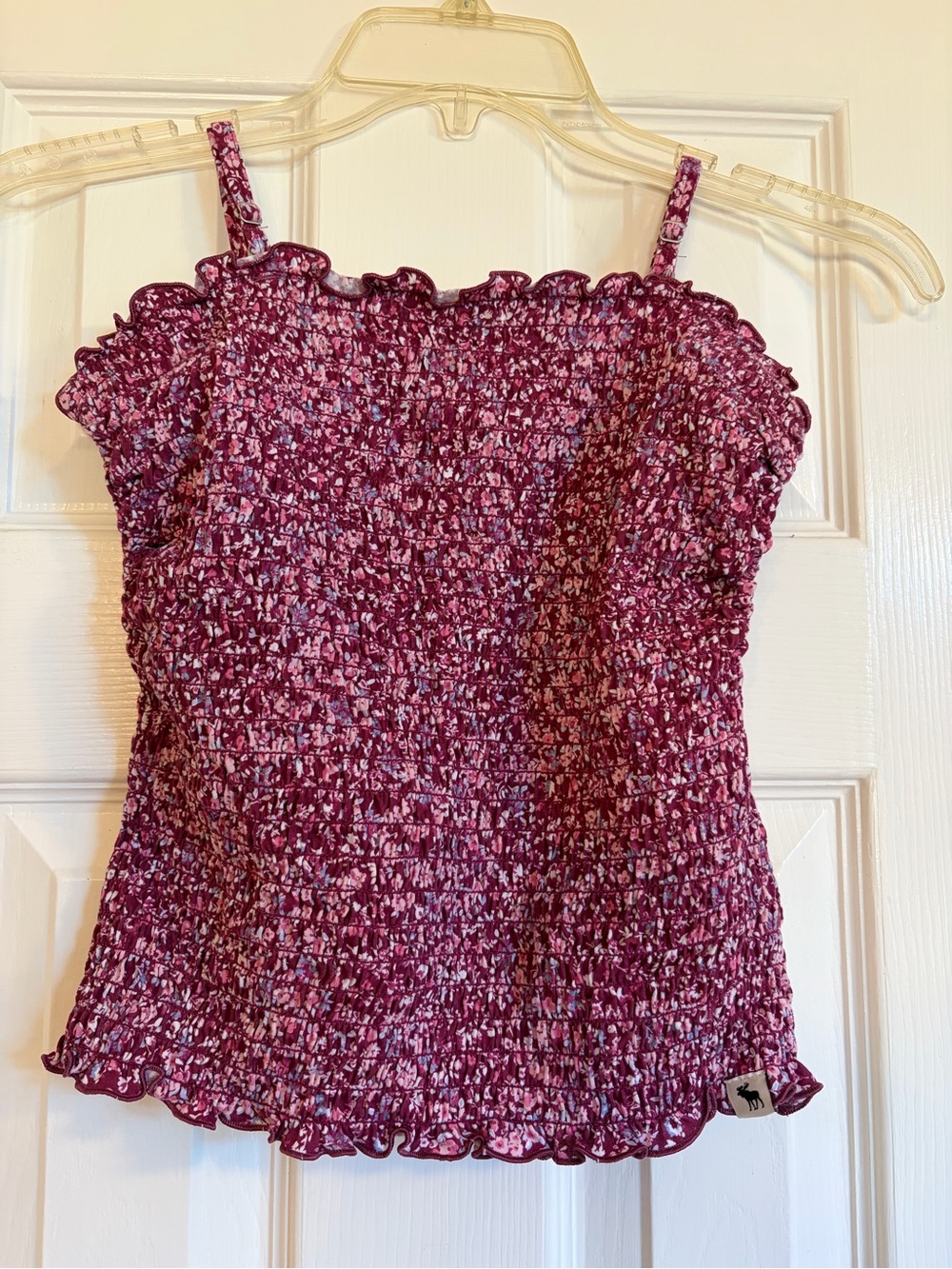 abercrombie kids Burgundy Pink Floral Smocked Tank